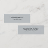 Stilvoll Trendy Gray Beruflich Minimalistisch Mini Visitenkarte (Vorne/Hinten)