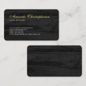 Stilvoll Trendy Gray Wood Hair Stylist Einzigartig Visitenkarte (Vorne/Hinten)