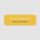 Stilvoll Trendy Mustard Yellow Moderner Minimal Namensschild (Vorderseite)