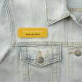 Stilvoll Trendy Mustard Yellow Moderner Minimal Namensschild (Beispiel)