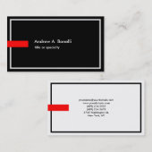 Stilvoll Trendy Schwarz-weiß Red Beruflich Modern Visitenkarte (Vorne/Hinten)