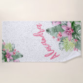 Stilvoll trendy Tropical Floral Strandtuch (Vorderseite)