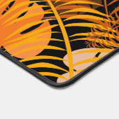 Stilvoll tropisches Leaf Orange Black Botanical Schreibtischunterlage (Ecke)