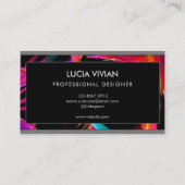 Stilvoll tropisches Schwarz Modernes Beruflich Visitenkarte (Rückseite)