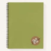 Stilvoll und einfach Olive mit Monogramm Notizblock (Vorderseite)