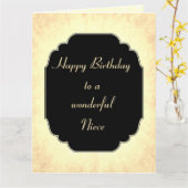 Stilvoll und elegant Happy Birthday Niece Karte (Gelbe Blume)