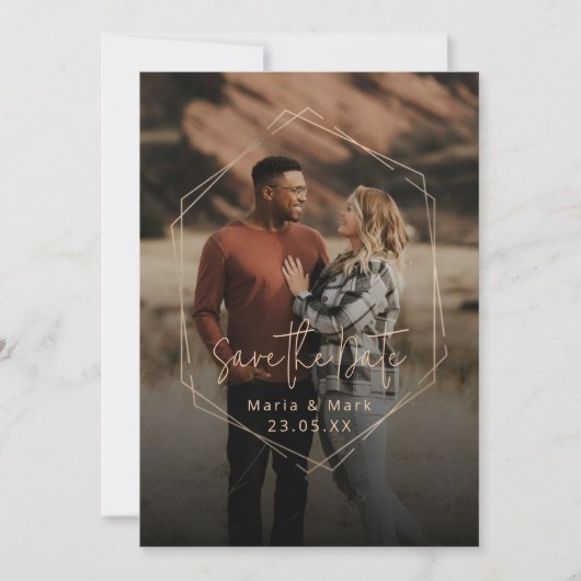 Stilvoll und elegant, modern Save the Date mit Fot (Vorderseite)