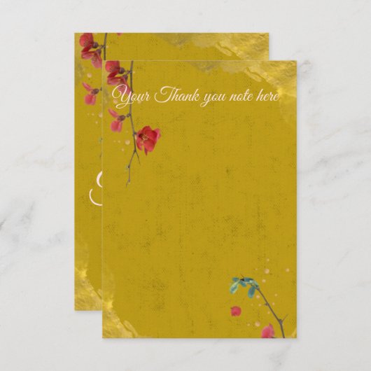 Stilvoll und elegant Rot und Gold Dankeskarte (Vorne/Hinten)