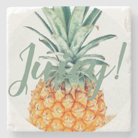 Stilvoll und funky Juicy Pineaple Steinuntersetzer (Vorderseite)