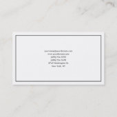 Stilvoll und trendig Schwarz-weiß Beruflich modern Visitenkarte (Rückseite)