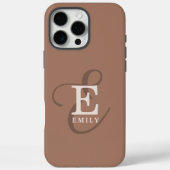 Stilvoll Unique Monogram Mocha Brown Case-Mate iPhone Hülle (Rückseite)
