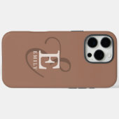 Stilvoll Unique Monogram Mocha Brown Case-Mate iPhone Hülle (Rückseite (Horizontal))