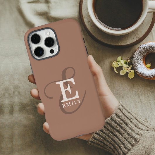 Stilvoll Unique Monogram Mocha Brown Case-Mate iPhone Hülle