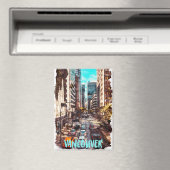 Stilvoll Vancouver Canada Vintage Travel Skyline Magnet (In Situ (Geschirrspüler))