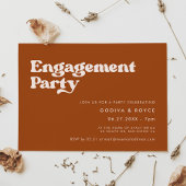 Stilvoll verbrannter orangefarbener Retro-Engageme Einladung