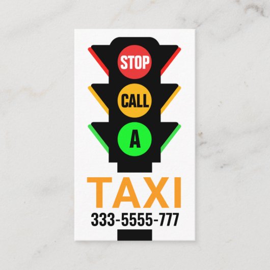 Stilvoll verkehrsträgerfreundliches Taxi Visitenkarte (Vorderseite)