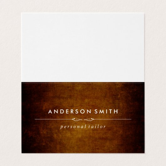 Stilvoll Vintag Brown Visitenkarten (Außenseite Aufgefaltet)