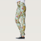 Stilvoll Vintage Rosenmuster Blume Leggings (Links)