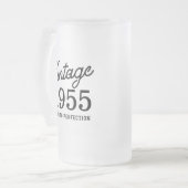 Stilvoll Vintages Geburtstagsjahr vollendet Mattglas Bierglas (Vorderseite Links)