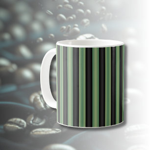 Stilvoll Vintages Olive Sage Green Black 3D gestre Kaffeetasse