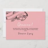 Stilvoll Vintages Rosa Mis Quince Dankbarkeit Foto Dankeskarte (Vorderseite)