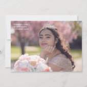 Stilvoll Vintages Rosa Mis Quince Dankbarkeit Foto Dankeskarte (Rückseite)