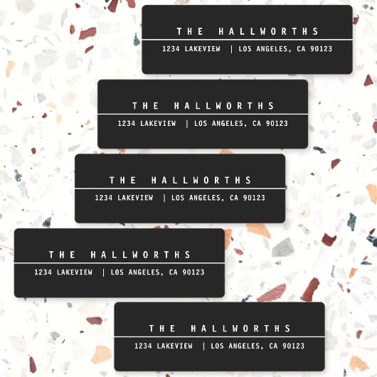 Stilvoll wasserdicht Minimalistisch Schwarz & Weiß Etiketten