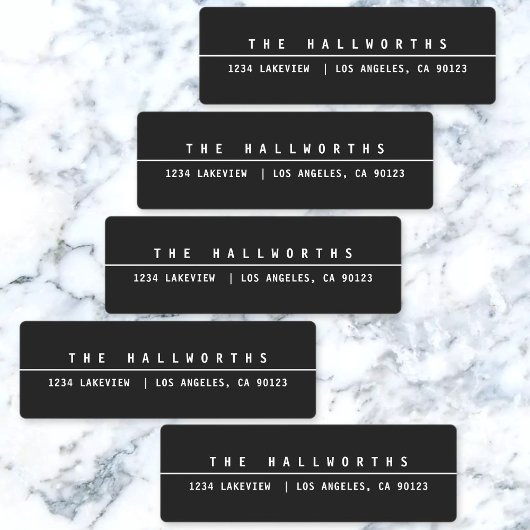 Stilvoll wasserdicht Minimalistisch Schwarz & Weiß Etiketten