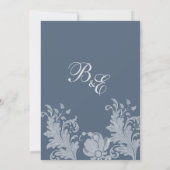 Stilvoll weiß-lila blauen Blumenspitze Danke Einladung (Rückseite)