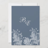 Stilvoll weiß-lila bläulich Save the Date Einladung (Rückseite)