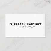 Stilvoll weiß Moderne Front und Back Personalisier Visitenkarte (Vorderseite)