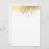 Stilvoll Weiß und Gold Snowflake Probe Dinner Einladung (Rückseite)