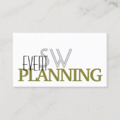 Stilvoll Weiß und Olivengrün mit Monogramm Visitenkarte (Vorderseite)