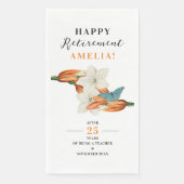 Stilvoll weiß und orange Retro-Retro-Blumen Serviette (Vorderseite)