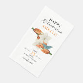 Stilvoll weiß und orange Retro-Retro-Blumen Serviette (Ecke)