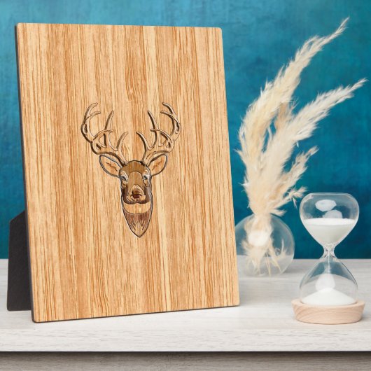 Stilvoll Weißer Schwanz Buck Antlers Light Wood Gr Fotoplatte (Seite)
