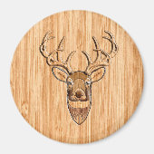 Stilvoll Weißer Schwanz Buck Antlers Light Wood Gr Magnet (Vorne)