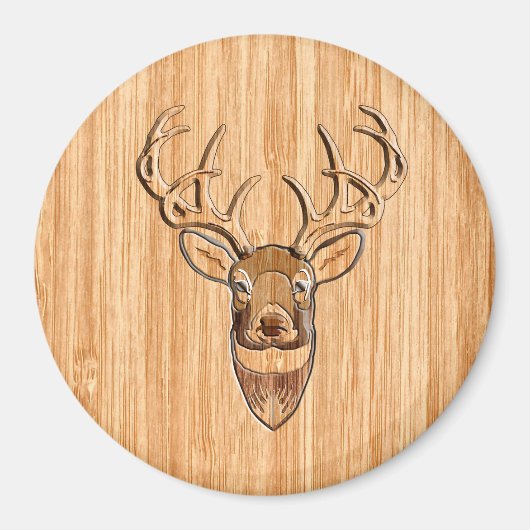 Stilvoll Weißer Schwanz Buck Antlers Light Wood Gr Magnet (Vorne)