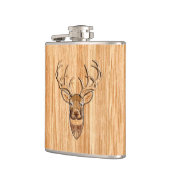 Stilvoll weißer Schwanz Hirschbügel Kopf Leichthol Flachmann (Links)