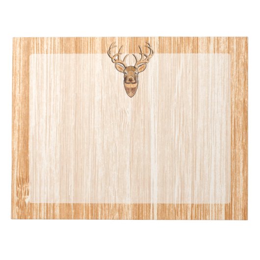 Stilvoll weißer Schwanz Hirschbügel Kopf Leichthol Notizblock (Vorderseite)