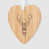 Stilvoll weißer Schwanz Hirschbügel Kopf Leichthol Ornament (Vorderseite)