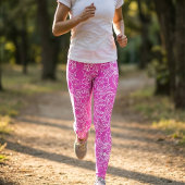 Stilvoll weißes Blumenmuster auf Rosa Leggings