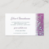 Stilvoll weißrosa, Aquamariner, glatter Glitzer Mo Visitenkarte (Rückseite)