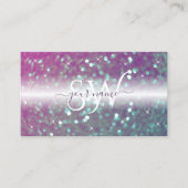 Stilvoll weißrosa, Aquamariner, glatter Glitzer Mo Visitenkarte (Vorderseite)