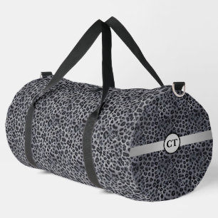 Stilvoll Wild Personalisiert Gray & Black Leopard Duffle Bag