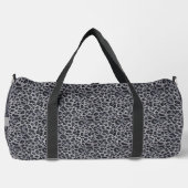 Stilvoll Wild Personalisiert Gray & Black Leopard Duffle Bag (Vorderseite)
