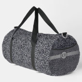 Stilvoll Wild Personalisiert Gray & Black Leopard Duffle Bag (Rechte Ecke)