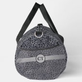 Stilvoll Wild Personalisiert Gray & Black Leopard Duffle Bag (Rechts)