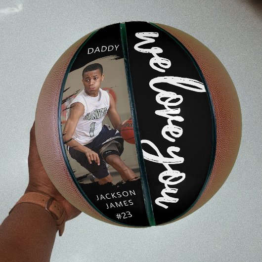 Stilvoll Wir Liebe Sie Brushed Effect Foto Basketball