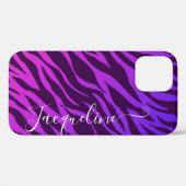 Stilvoll Zebra Print Ombre Lila Kundenname Case-Mate iPhone Hülle (Rückseite (Horizontal))